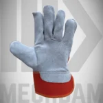 split leather work gloves red canvas back