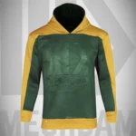 cotton polyester blend hoodie with multi panel design