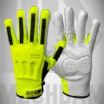 Hi-vis impact resistant industrial gloves designed for oil and gas work environments