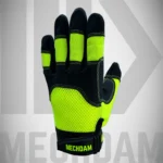 breathable high visibility mechanic gloves mesh back