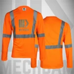 High Visibility Long Sleeve Safety T-Shirt cotton jersey fabric detail