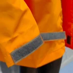 high visibility reflective jacket with safety tape details