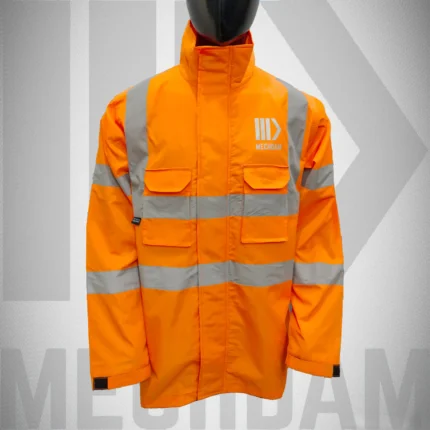 hi vis reflective jacket front view for industrial workwear