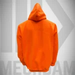 industrial hoodie back view showing clean finish