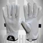 Goatskin leather driver gloves with elastic wrist and keystone thumb