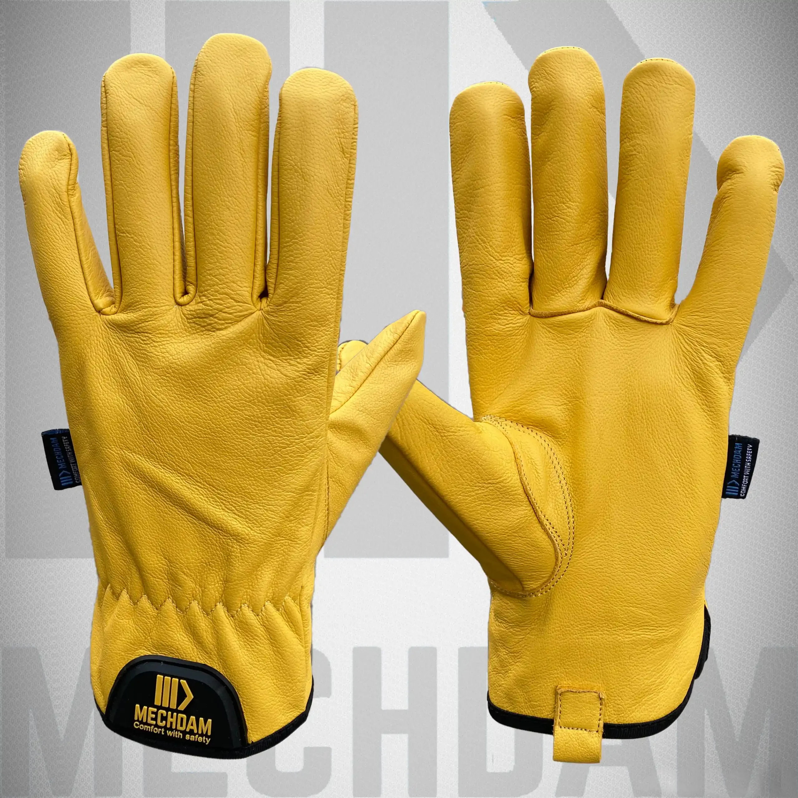 MD-GL-3002 Dyed goatskin leather work gloves with keystone thumb and ergonomic design