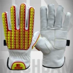 Impact and cut resistant leather driver gloves with TPR impact protection