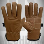 oil block goatskin leather gloves manufacturer with kevlar cut resistant lining