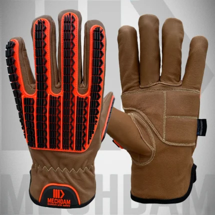 oil block goatskin leather impact gloves with kevlar A7 cut resistance manufacturer