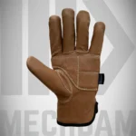 custom oil block goatskin leather impact gloves manufacturer for oil and gas industry