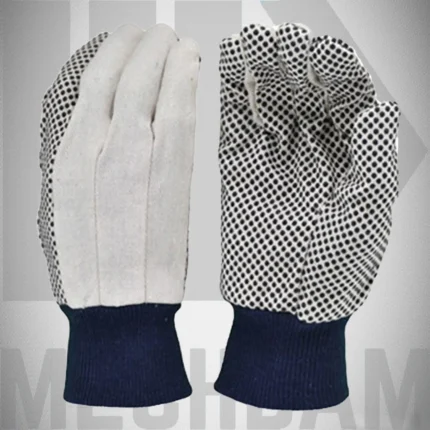 pvc dotted canvas back gloves manufacturer