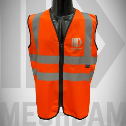 reflective safety vest front view for industrial workwear