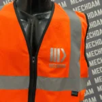 industrial reflective safety vest with zipper closure