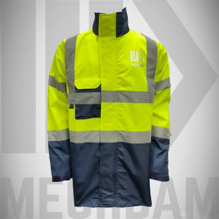hi vis safety jacket front view for industrial workwear