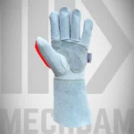 TPR impact level 2 industrial safety gloves with Kevlar cut resistant lining and leather palm