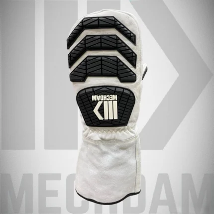 impact resistant leather mitt gloves with tpr protection and kevlar lining