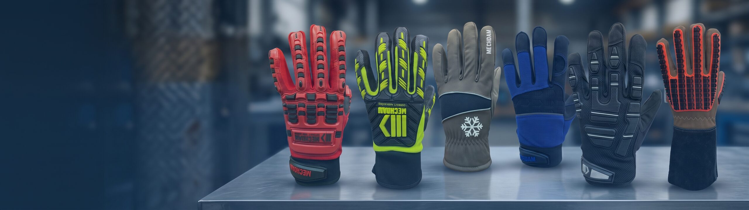 Industrial work gloves for different applications