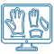 CAD layout showing MECHDAM work glove pattern development and size grading